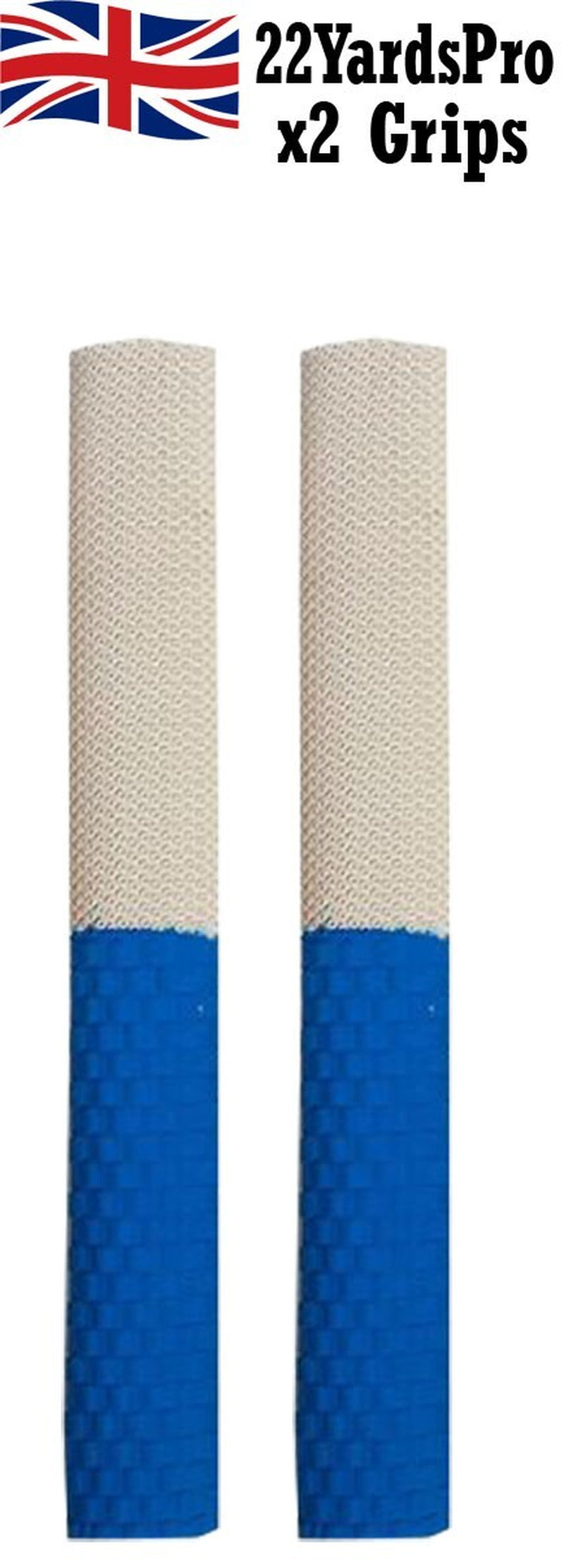 FX1 Cricket Bat Grip. Octopus and Arc Technology. White/Blue Pack of 2
