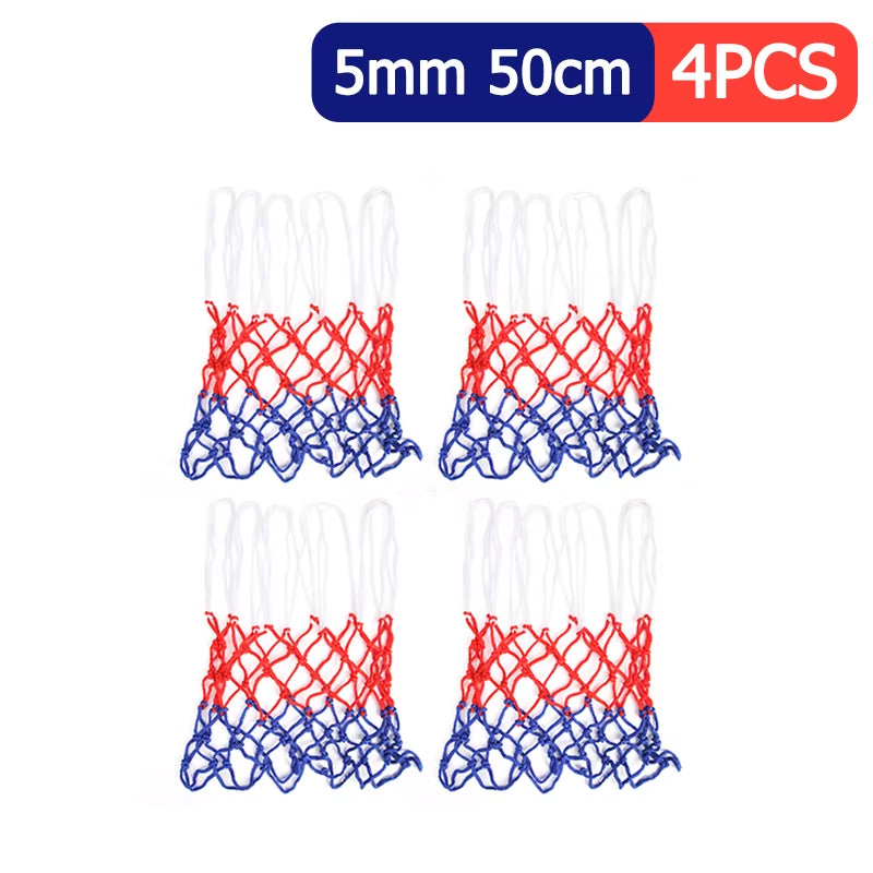 1-5PCS Basketball Net All-Weather Basketball Net Tri-Color Basketball Hoop Net Powered Basketball Hoop Basket Rim Net