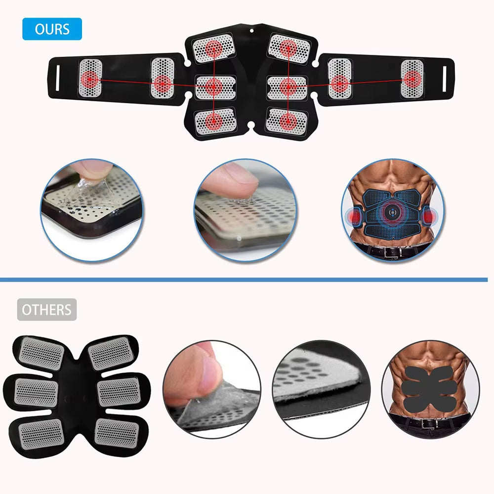 Abdominal Muscle Stimulator Trainer EMS Abs Fitness Equipment Training Gear Muscles Electrostimulator Toner Exercise at Home Gym