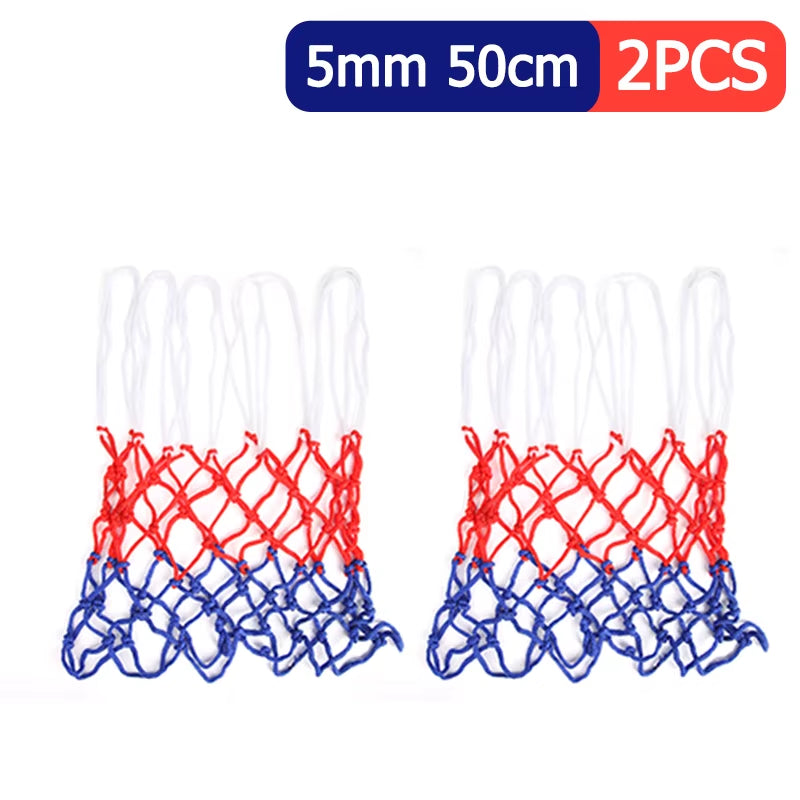 1-5PCS Basketball Net All-Weather Basketball Net Tri-Color Basketball Hoop Net Powered Basketball Hoop Basket Rim Net