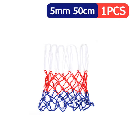 1-5PCS Basketball Net All-Weather Basketball Net Tri-Color Basketball Hoop Net Powered Basketball Hoop Basket Rim Net