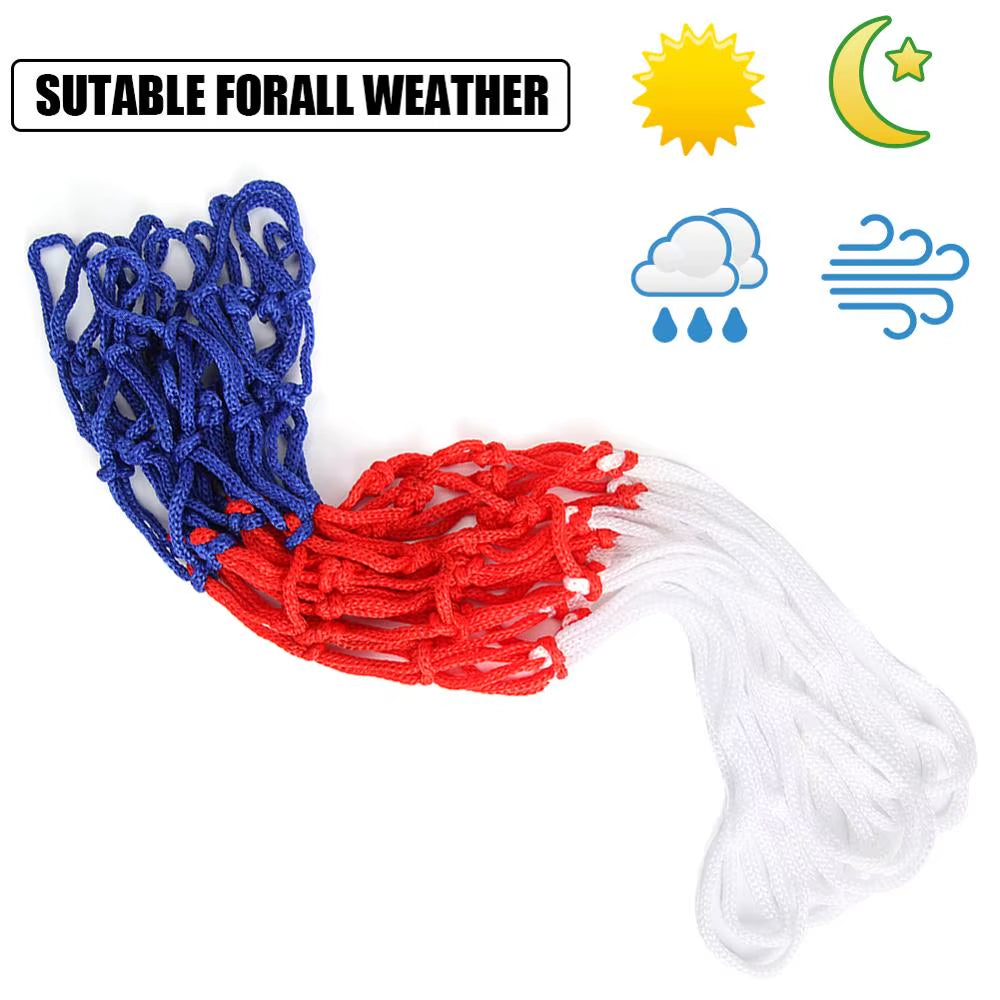 1-5PCS Basketball Net All-Weather Basketball Net Tri-Color Basketball Hoop Net Powered Basketball Hoop Basket Rim Net